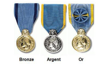 visuel des medailles or, bronze et argent